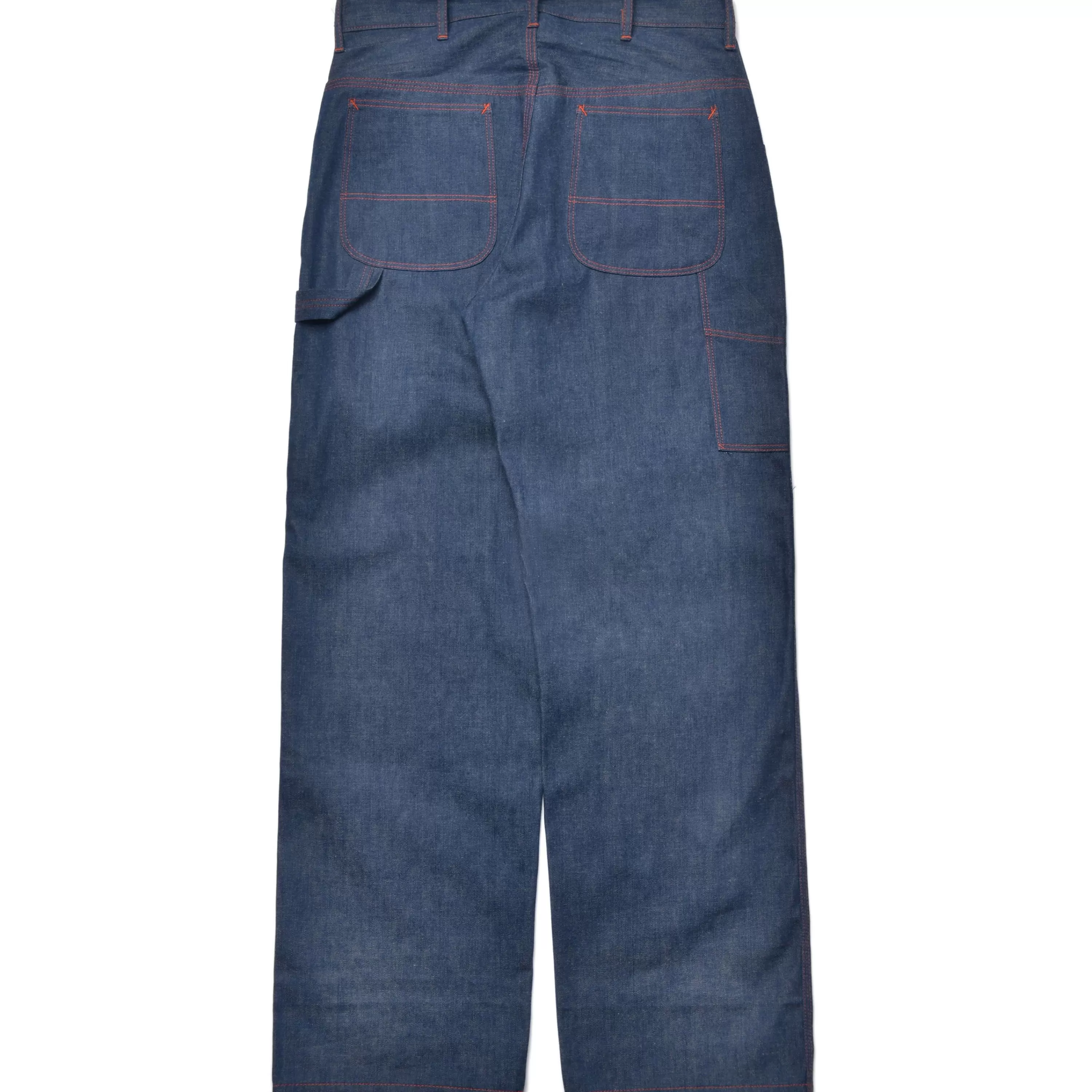 Joe McCoy Triple-Stitched Denim Work Trousers 141 Indigo Sale
