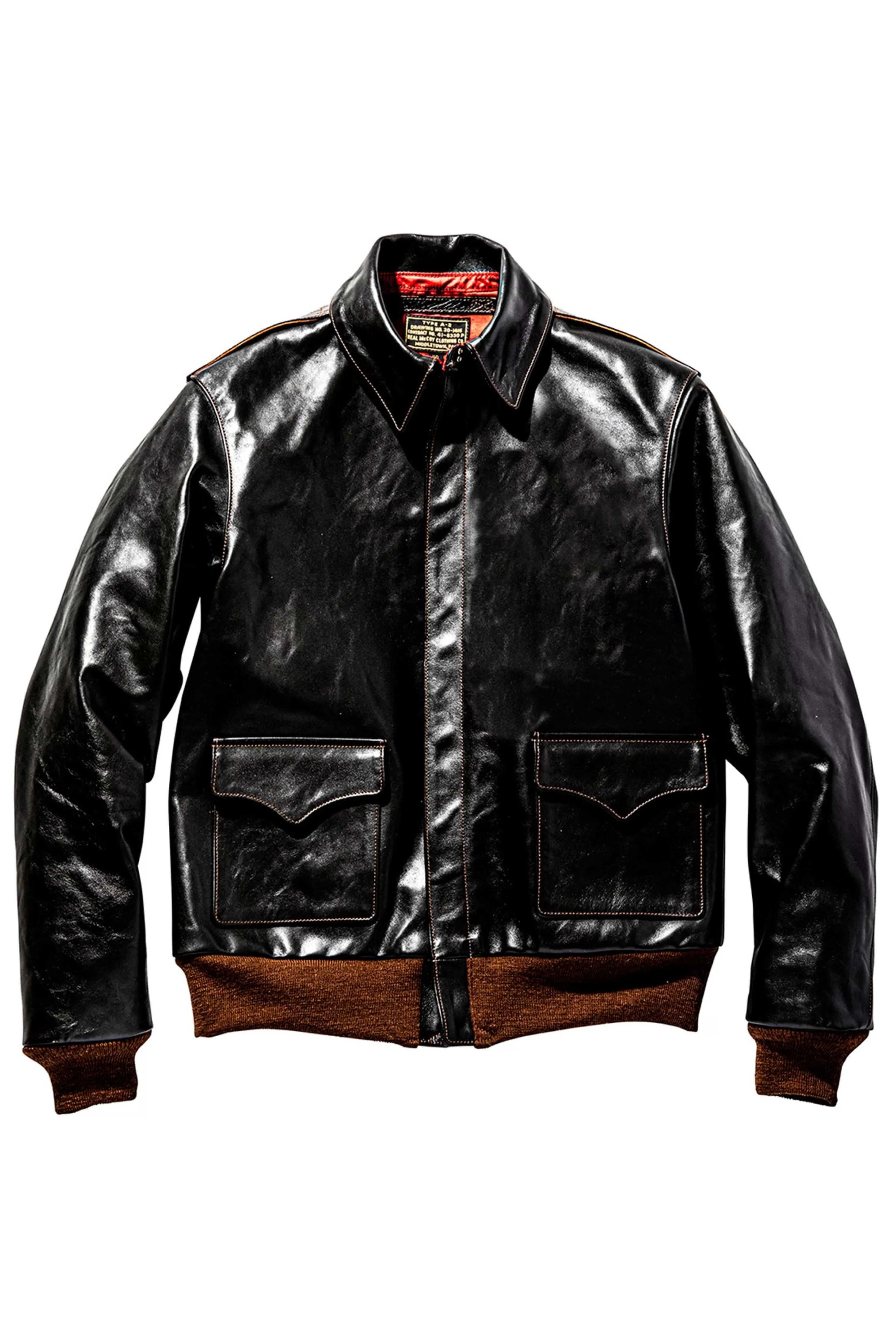 The Real McCoy's Type A-2 Real Mccoy Mfg. / Red Silk Seal Brown Cheap