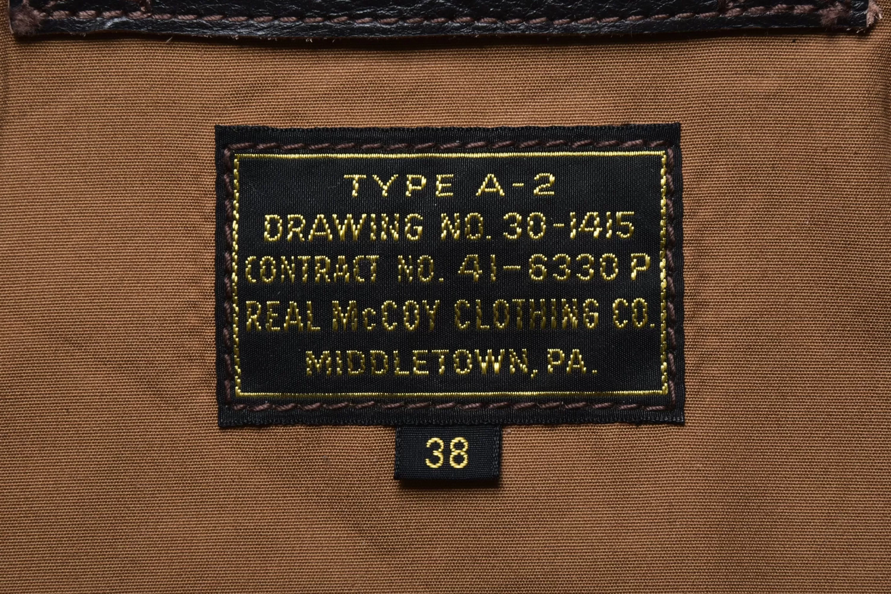 The Real McCoy's Type A-2 Real Mccoy Mfg. Co. (Model 220) 051 Seal Brown Outlet