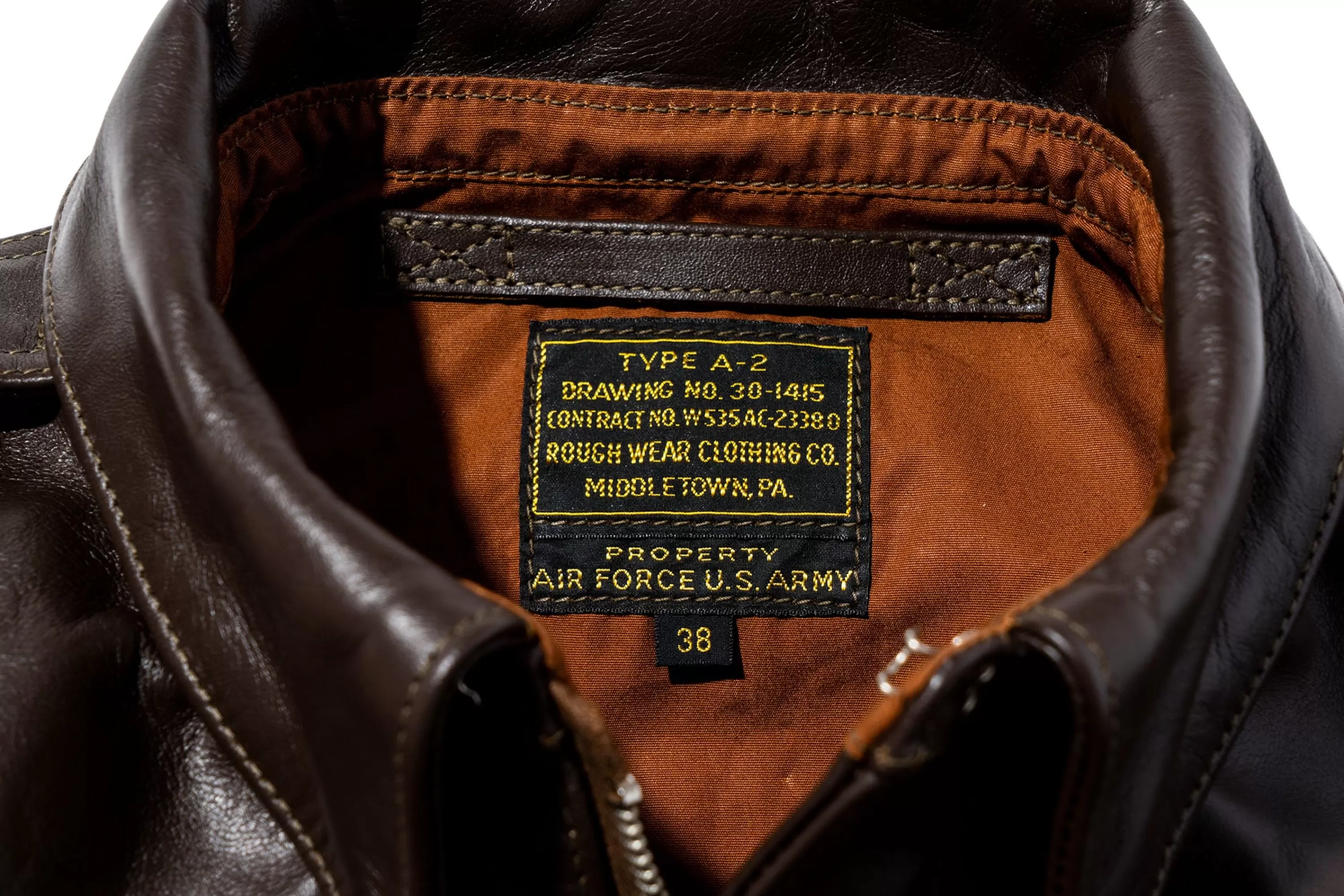 The Real McCoy's Type A-2 Rough Wear Clothing Co. 051 Seal Brown Cheap