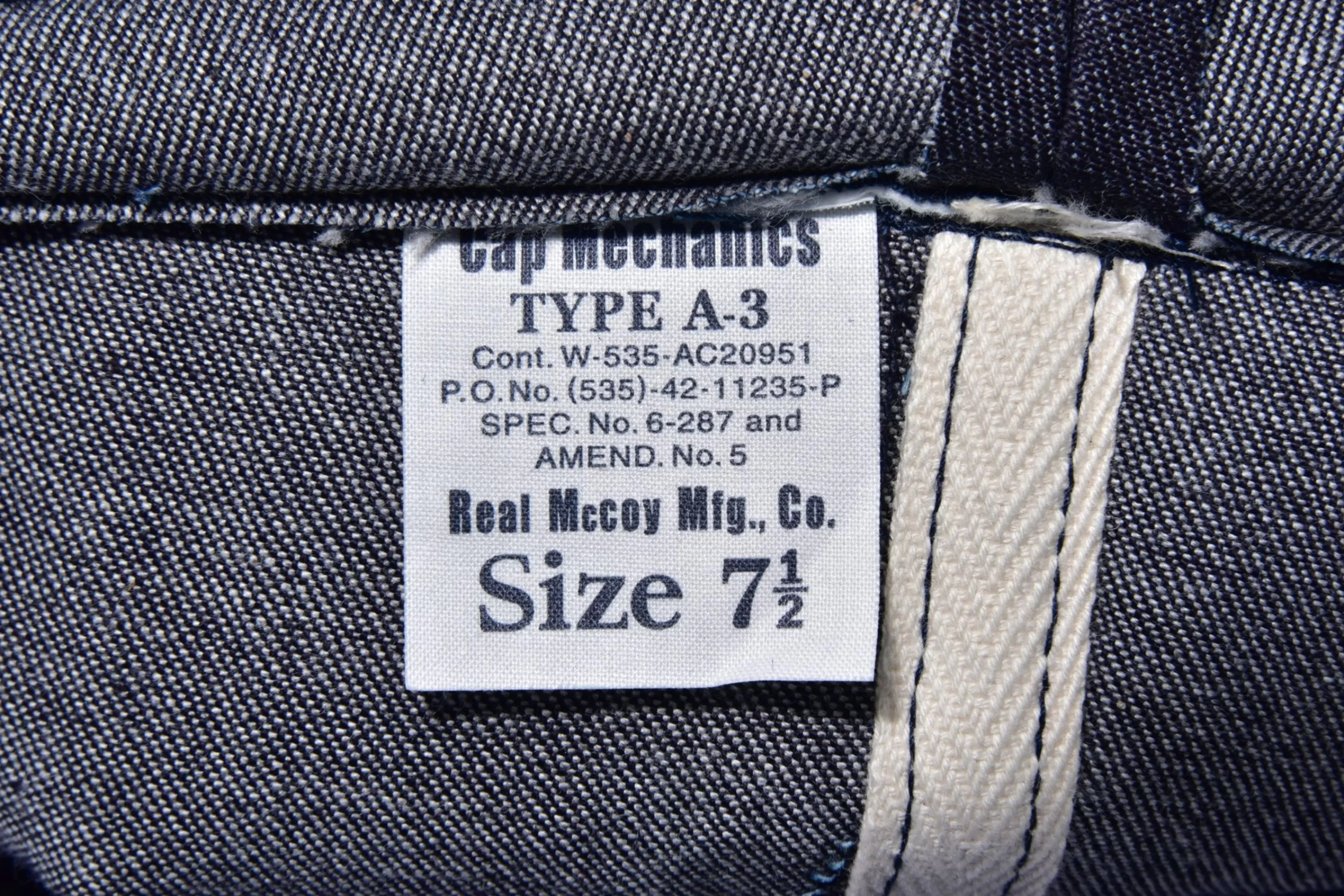 The Real McCoy's Type A-3 Cap / Decal 141 Navy Cheap