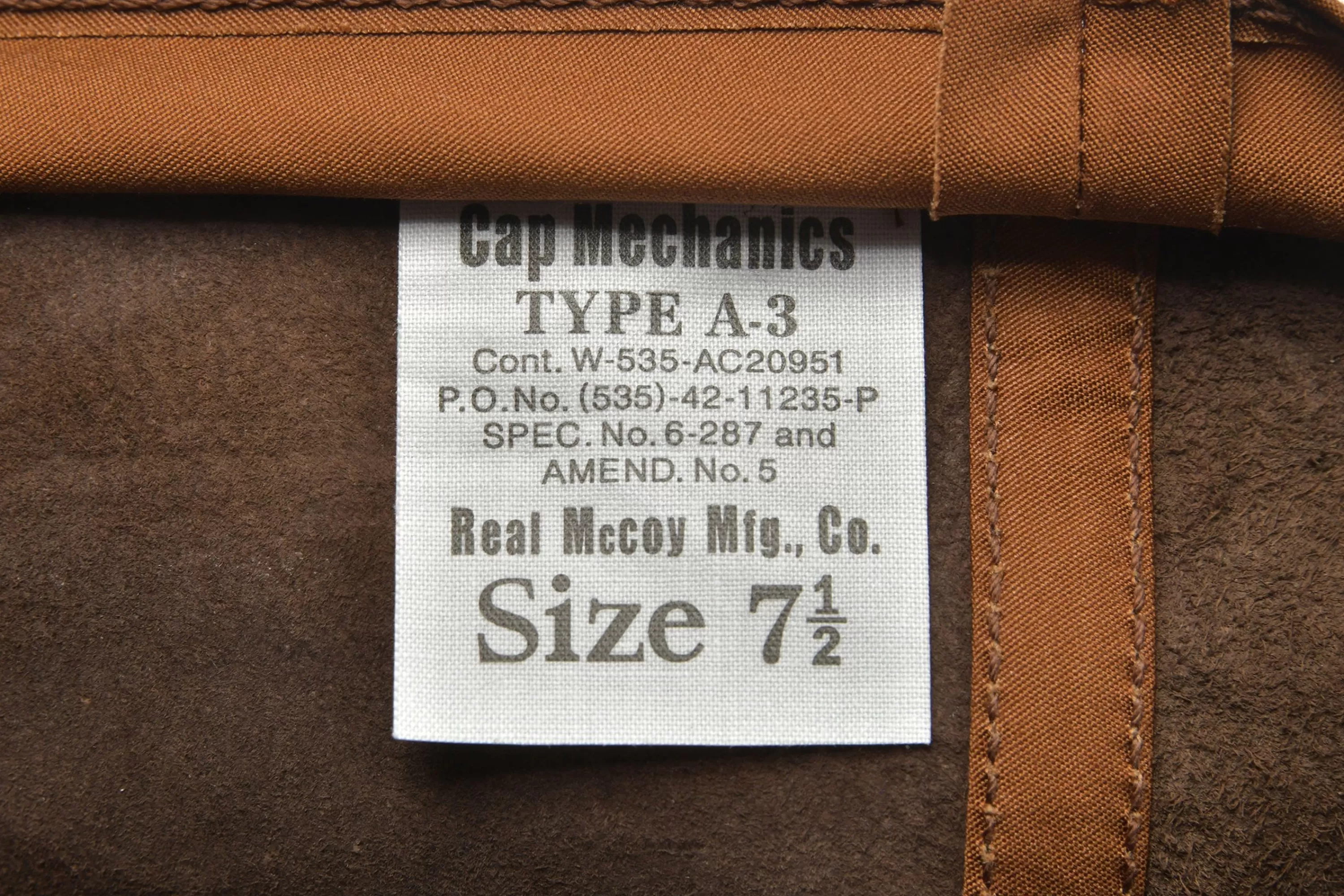 The Real McCoy's Type A-3 Cap / Horsehide 051 Seal Brown Fashion