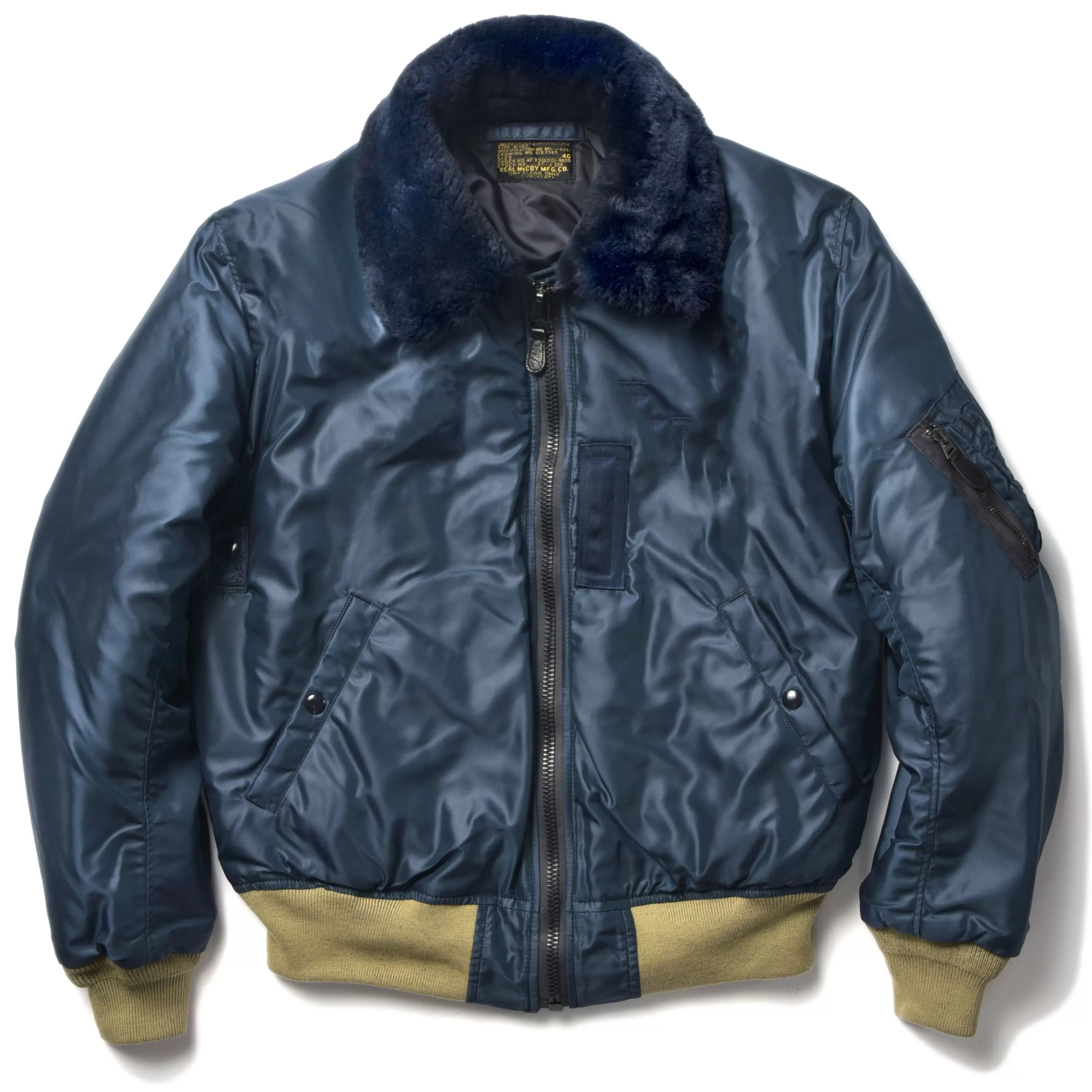 The Real McCoy's Type B-15C Real Mccoy Mfg. Co. / Green Ribbing 140 Navy Online