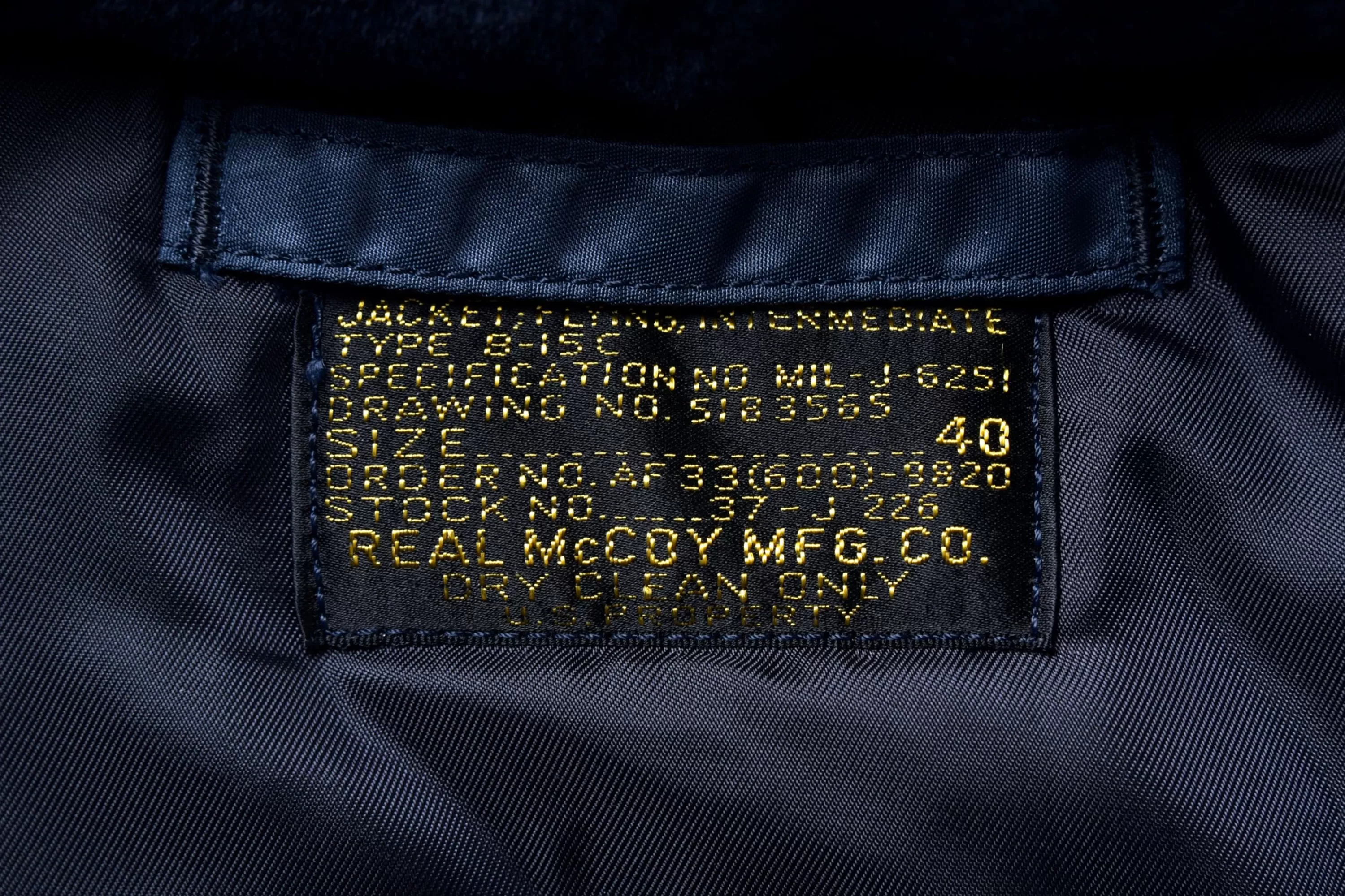 The Real McCoy's Type B-15C Real Mccoy Mfg. Co. / Green Ribbing 140 Navy Online
