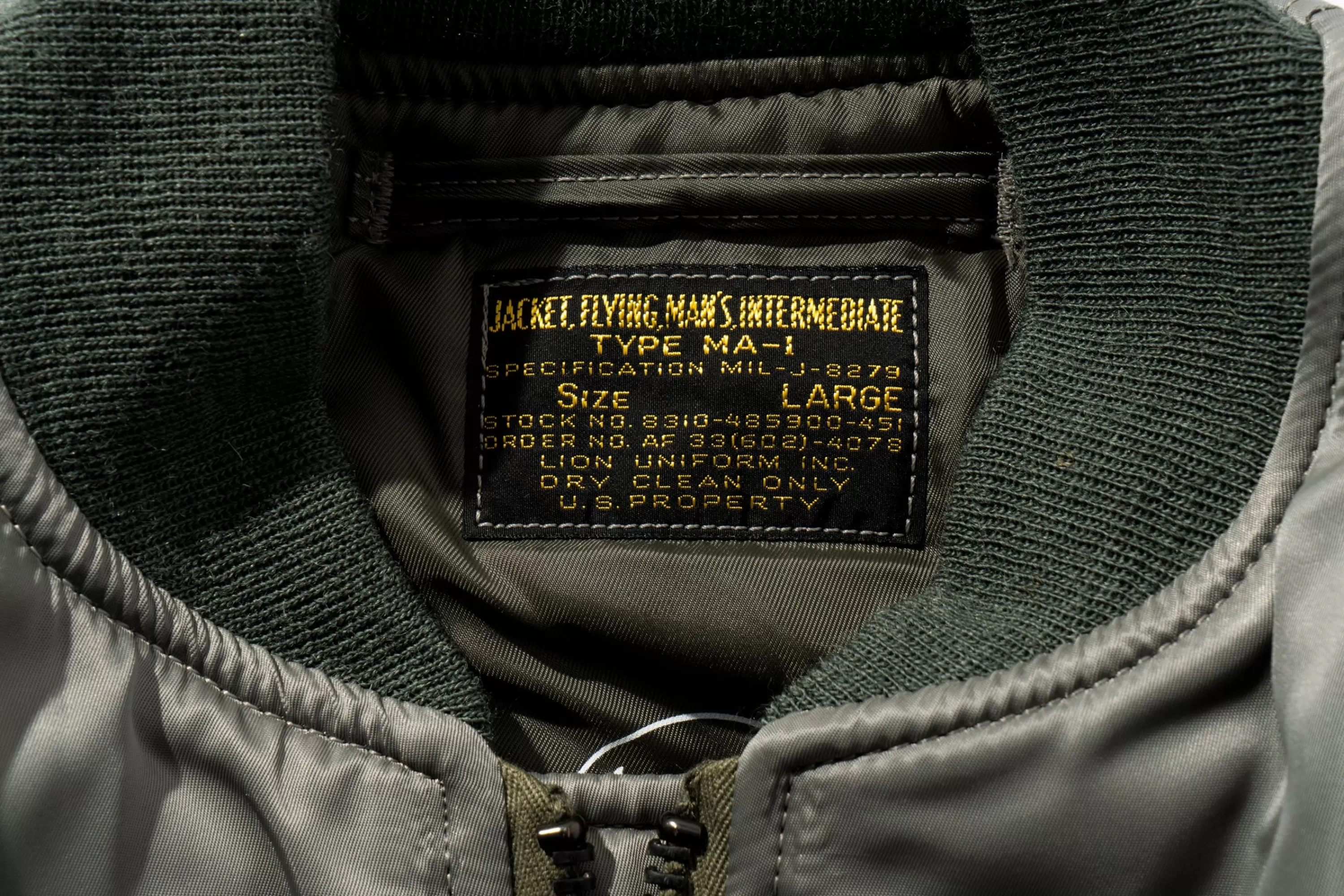 The Real McCoy's Type Ma-1 Lion Uniform Inc. (Decal) Grey Clearance