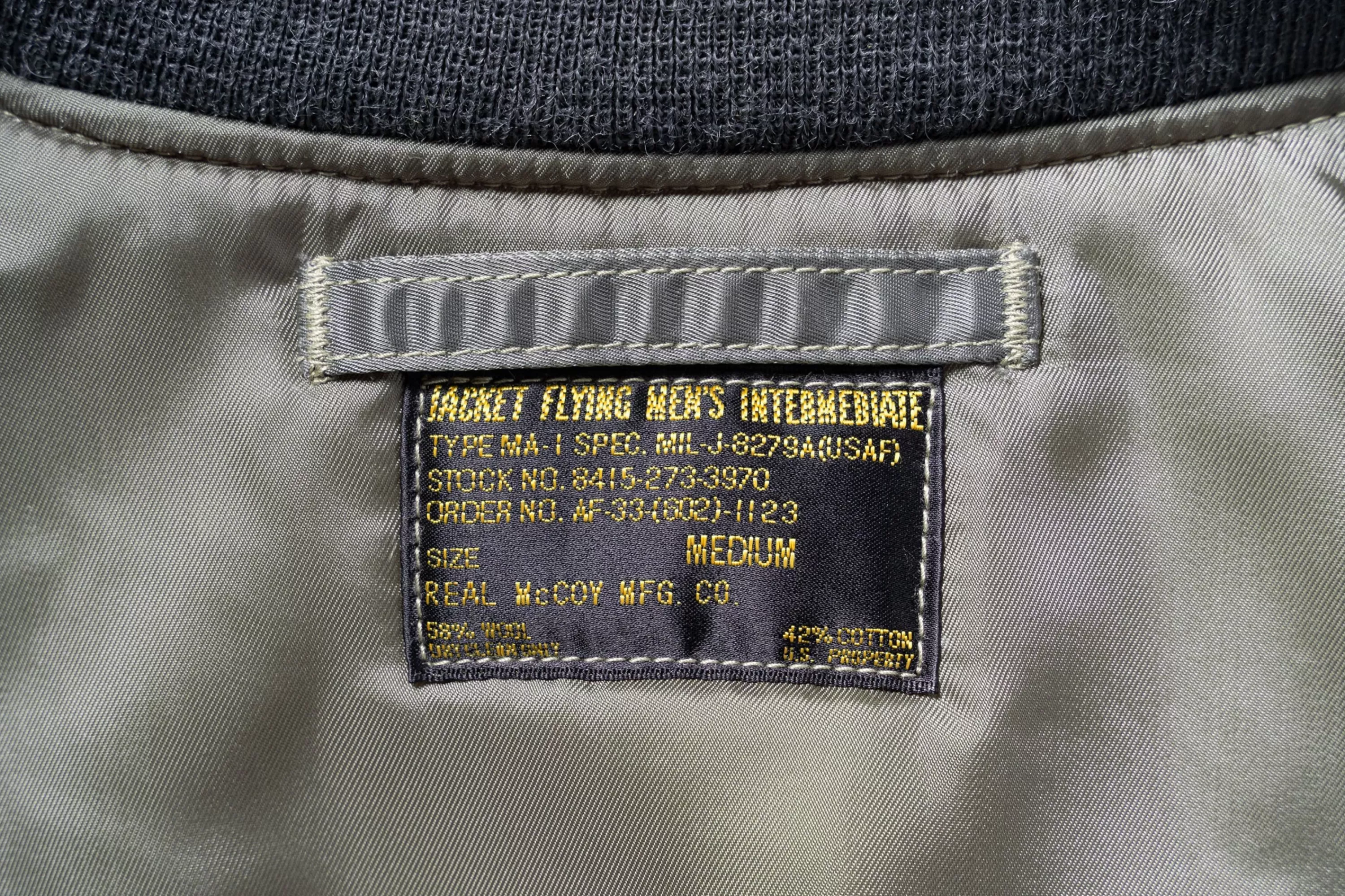 The Real McCoy's Type Ma-1 Real Mccoy Mfg. Co. / Decal Sage Green Shop