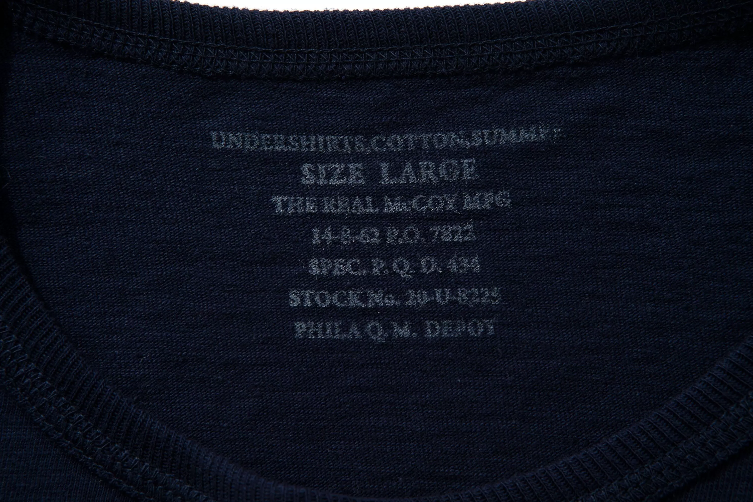 Joe McCoy Undershirts, Cotton, Summer 140 Navy Sale