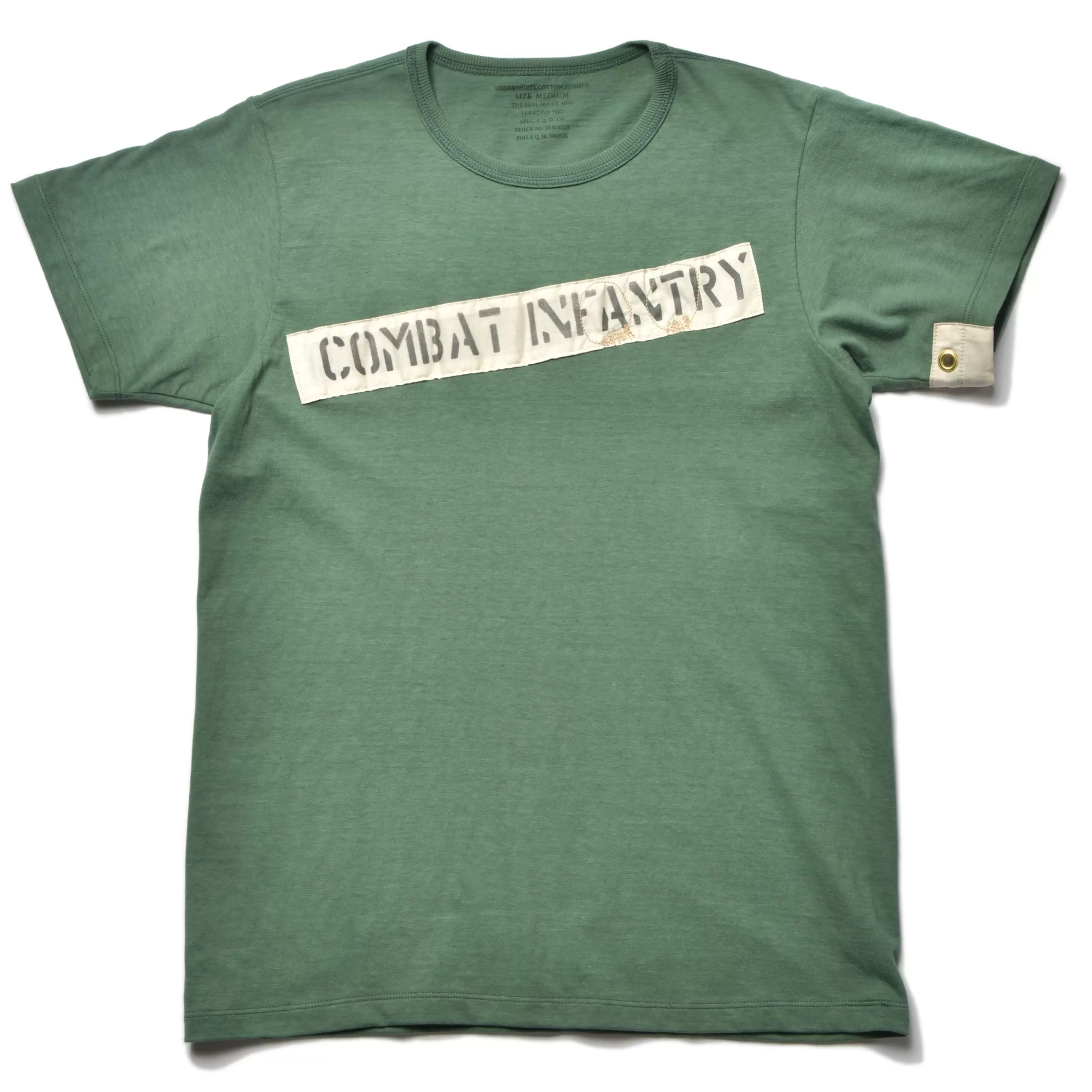 The Real McCoy's Undershirts, Cotton, Summer / Combat Battalion 160 Green Fashion