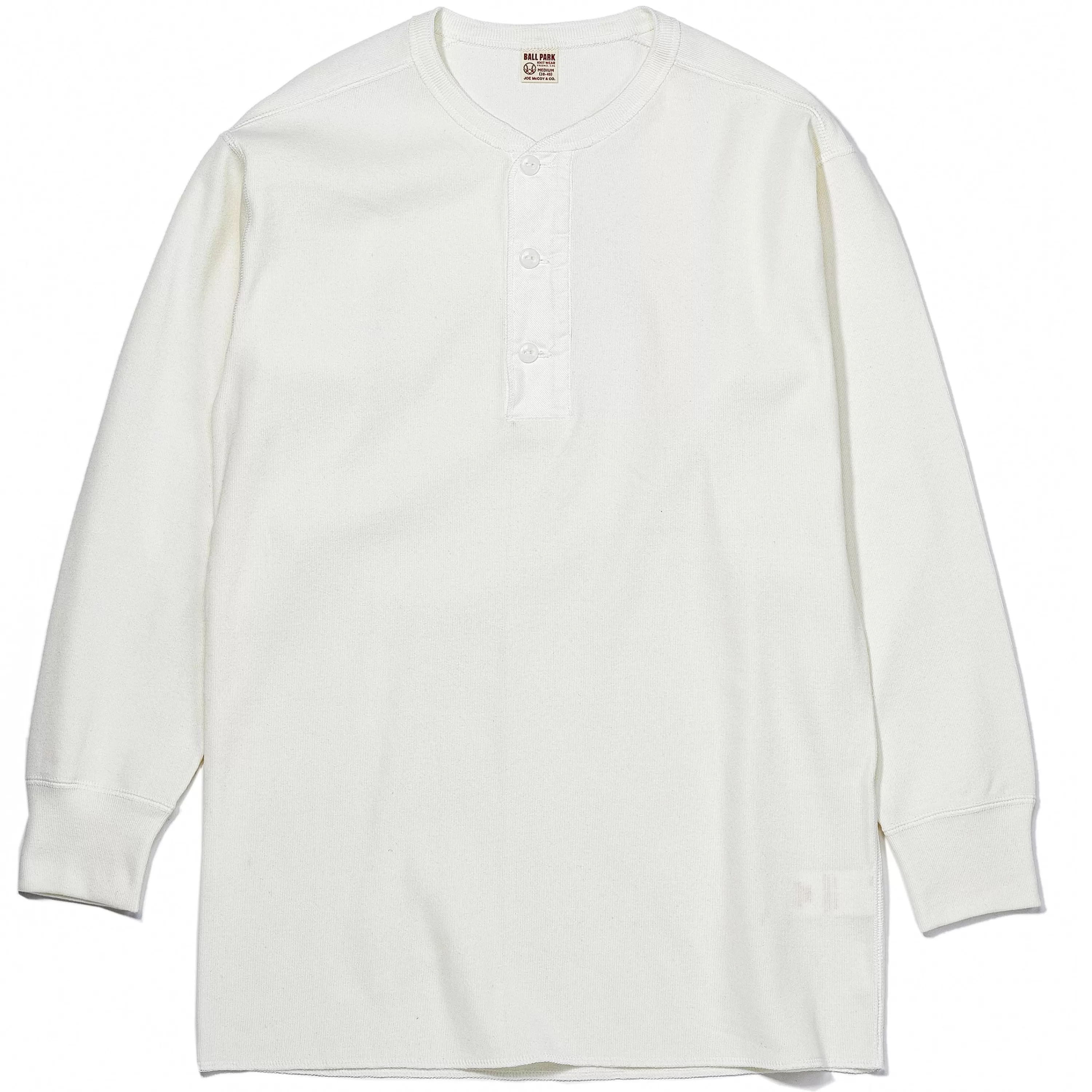 Joe McCoy Union Henley Undershirt L/S White Best
