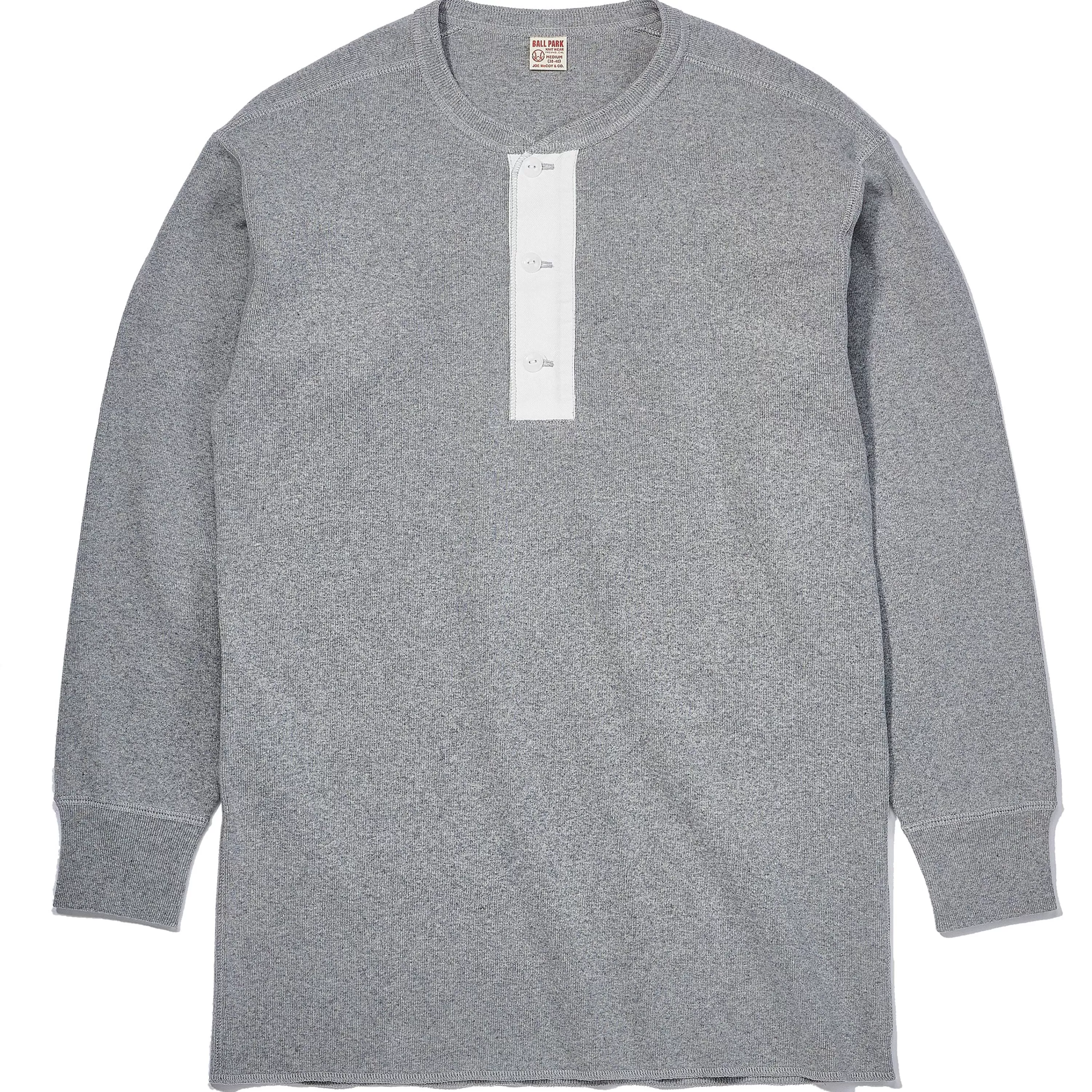 Joe McCoy Union Henley Undershirt L/S Medium Gray Hot