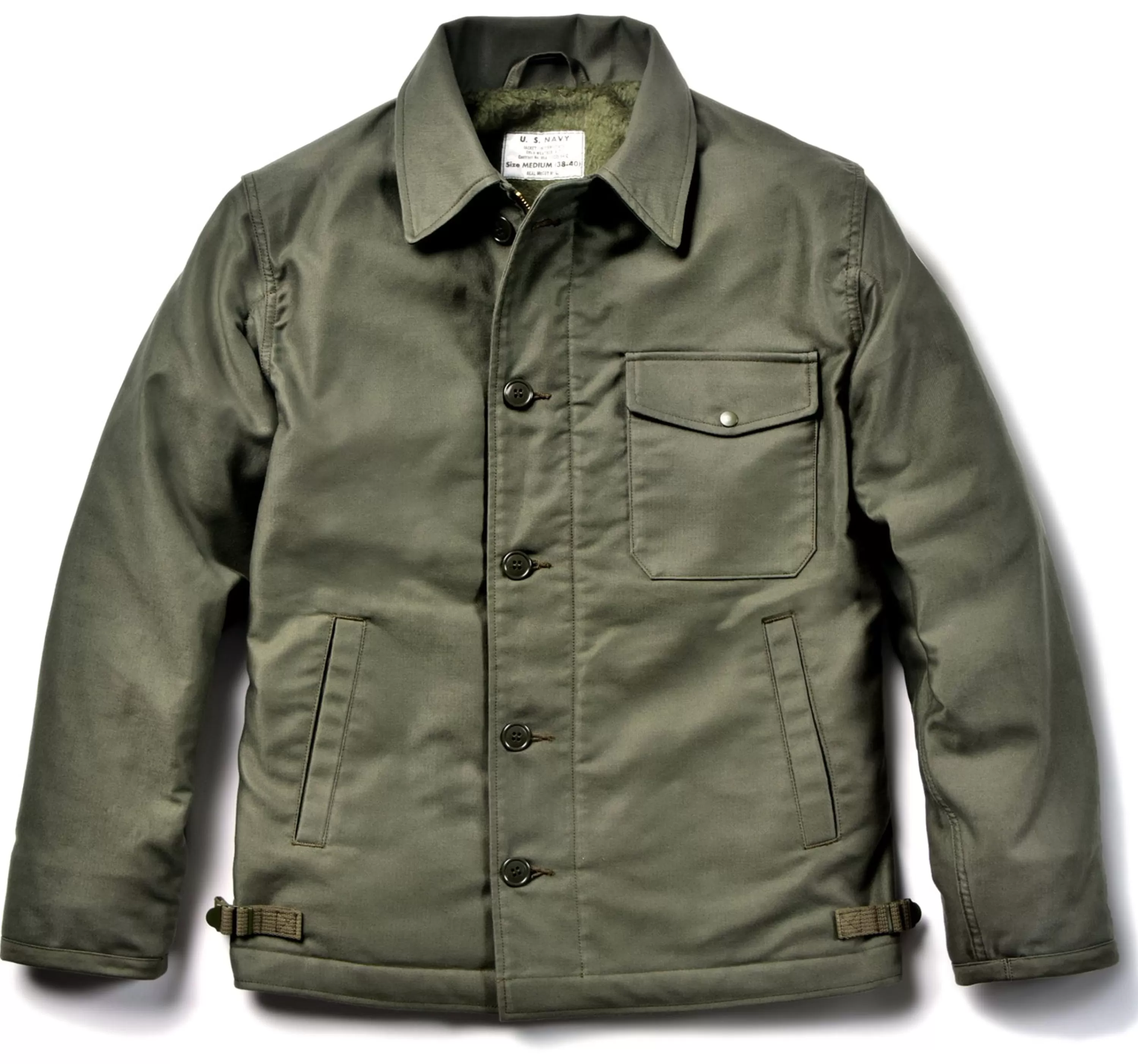 The Real McCoy's U.S.N. A-2 Deck Jacket Real Mccoy Mfg. Olive Best Sale