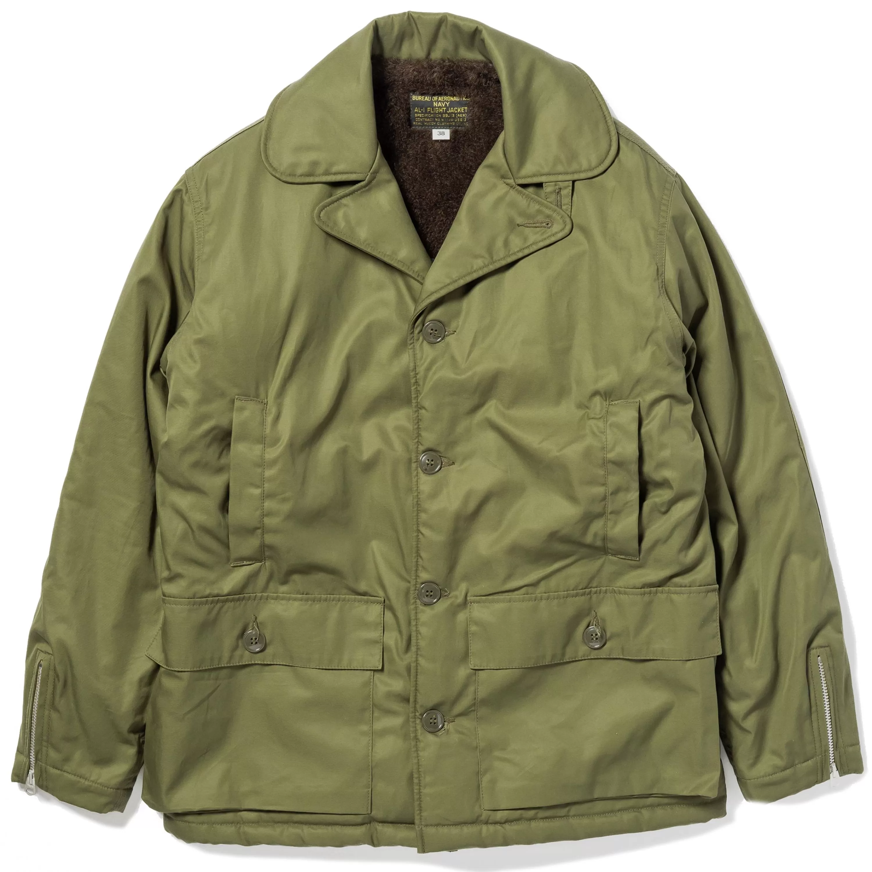 The Real McCoy's Usn Al-1 Flight Jacket Olive Cheap