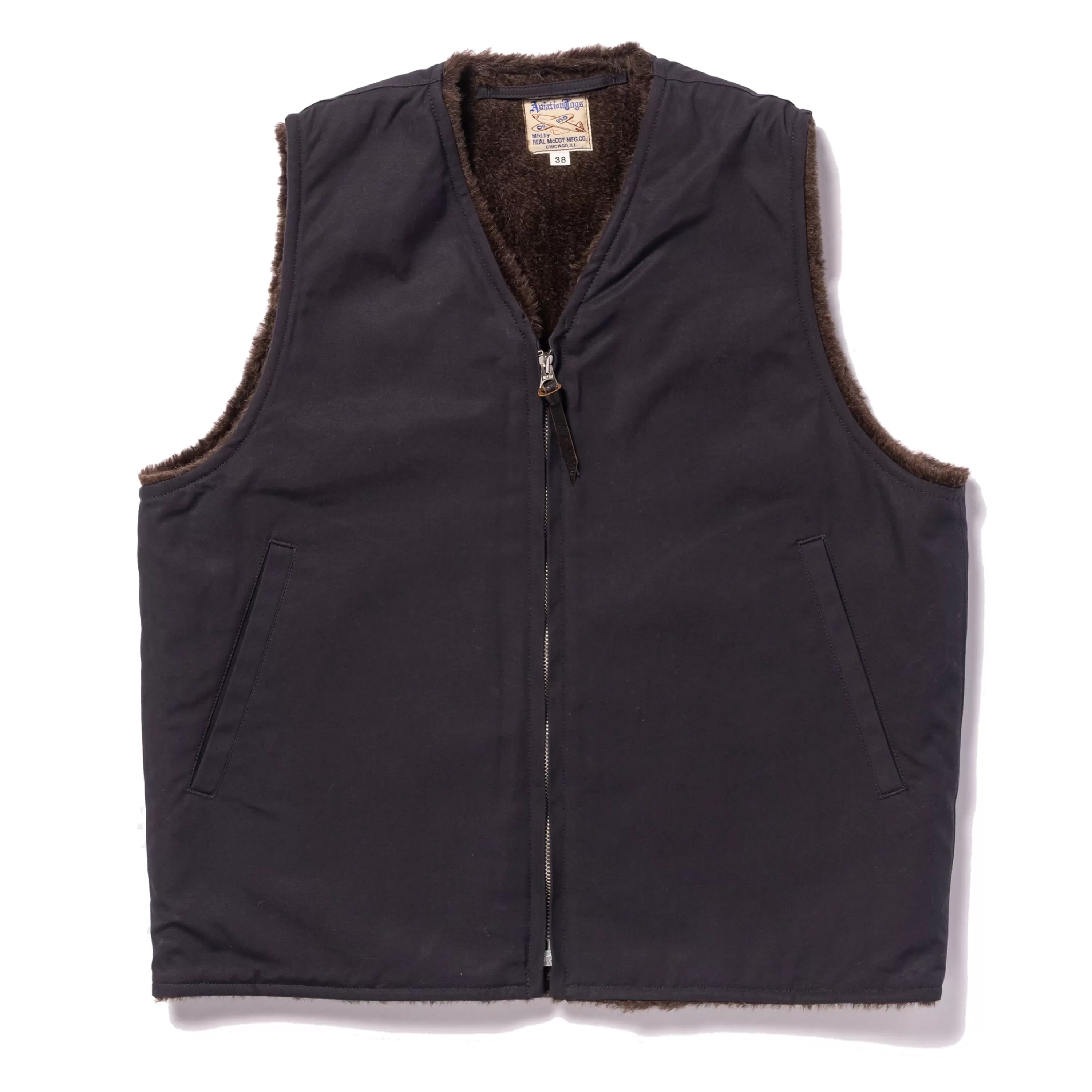 The Real McCoy's Usn Alpaca Vest Navy New