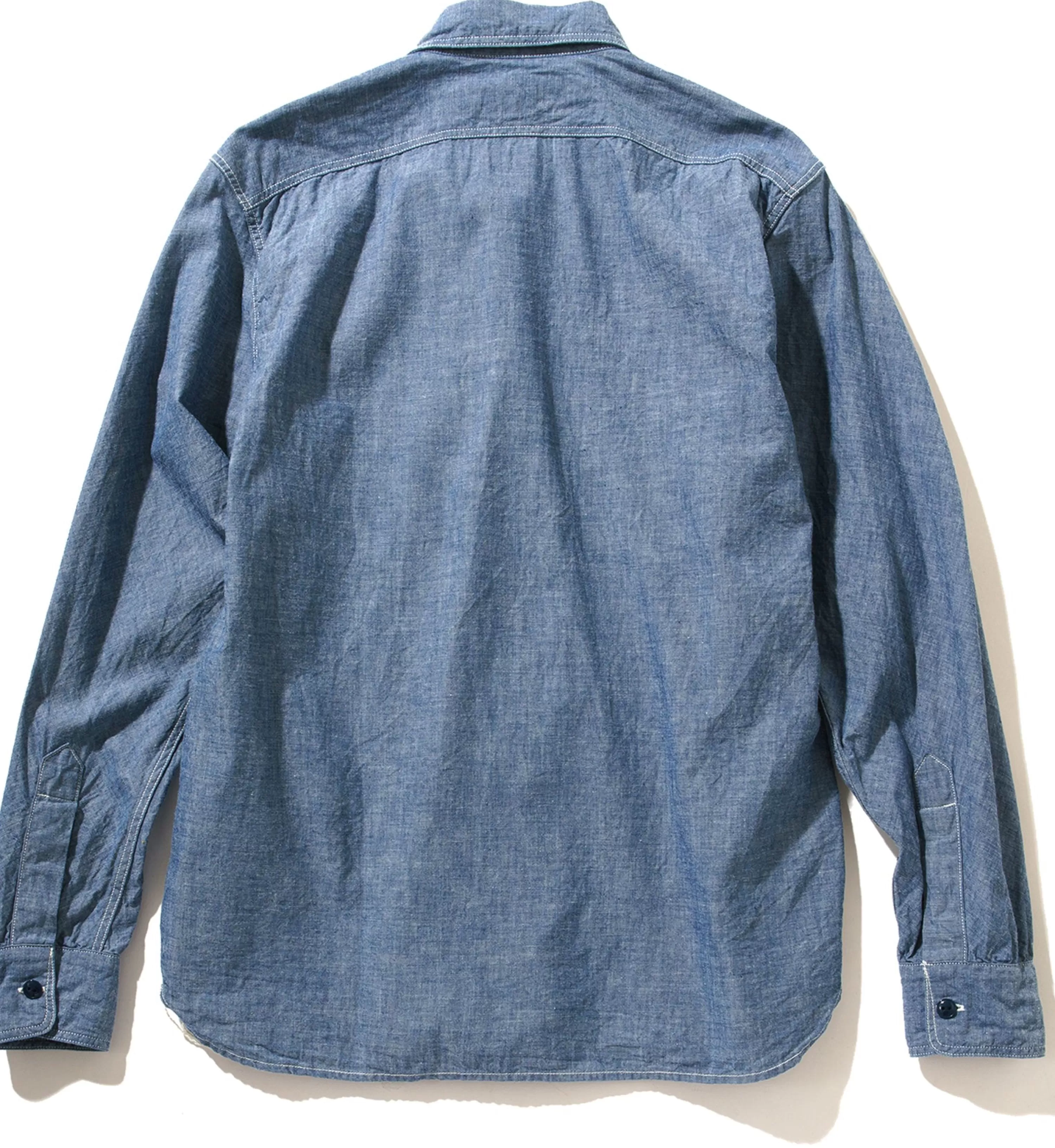 The Real McCoy's U.S.N. Chambray Shirt L/S (Stencil) 120 Blue (Stencil) Best