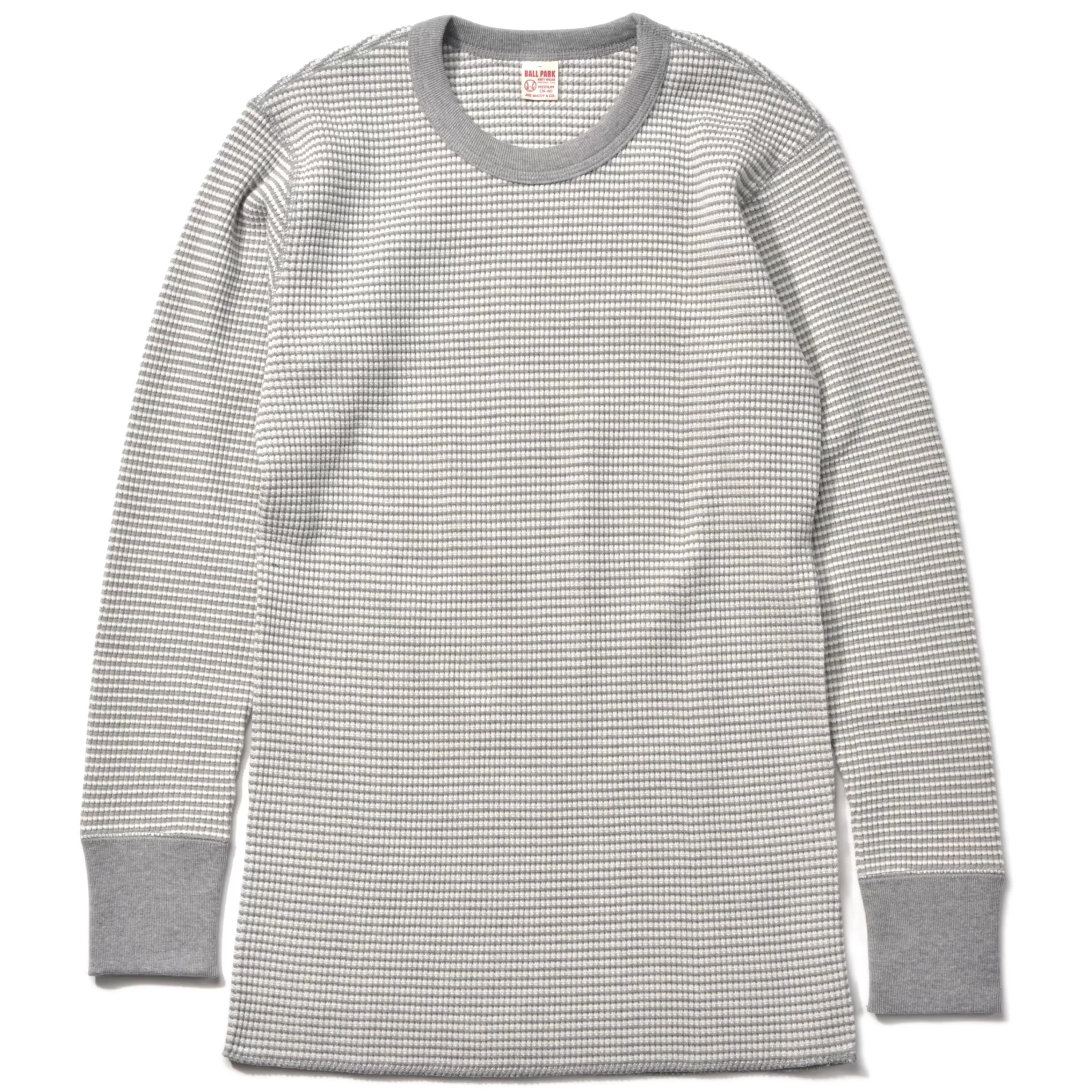 Joe McCoy Waffle Stripe Thermal Shirt L/S White/ Gray Online
