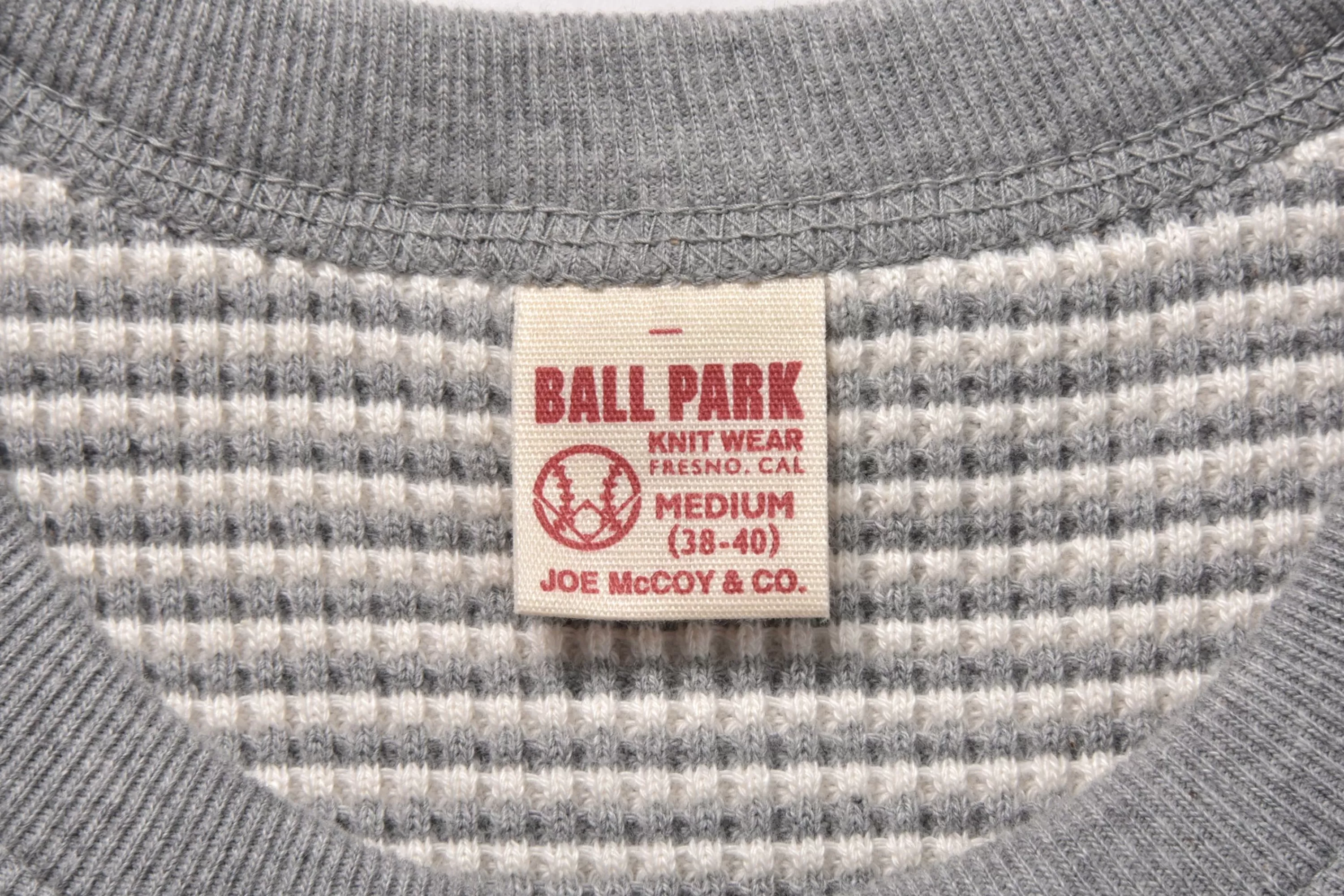 Joe McCoy Waffle Stripe Thermal Shirt L/S White/ Gray Online