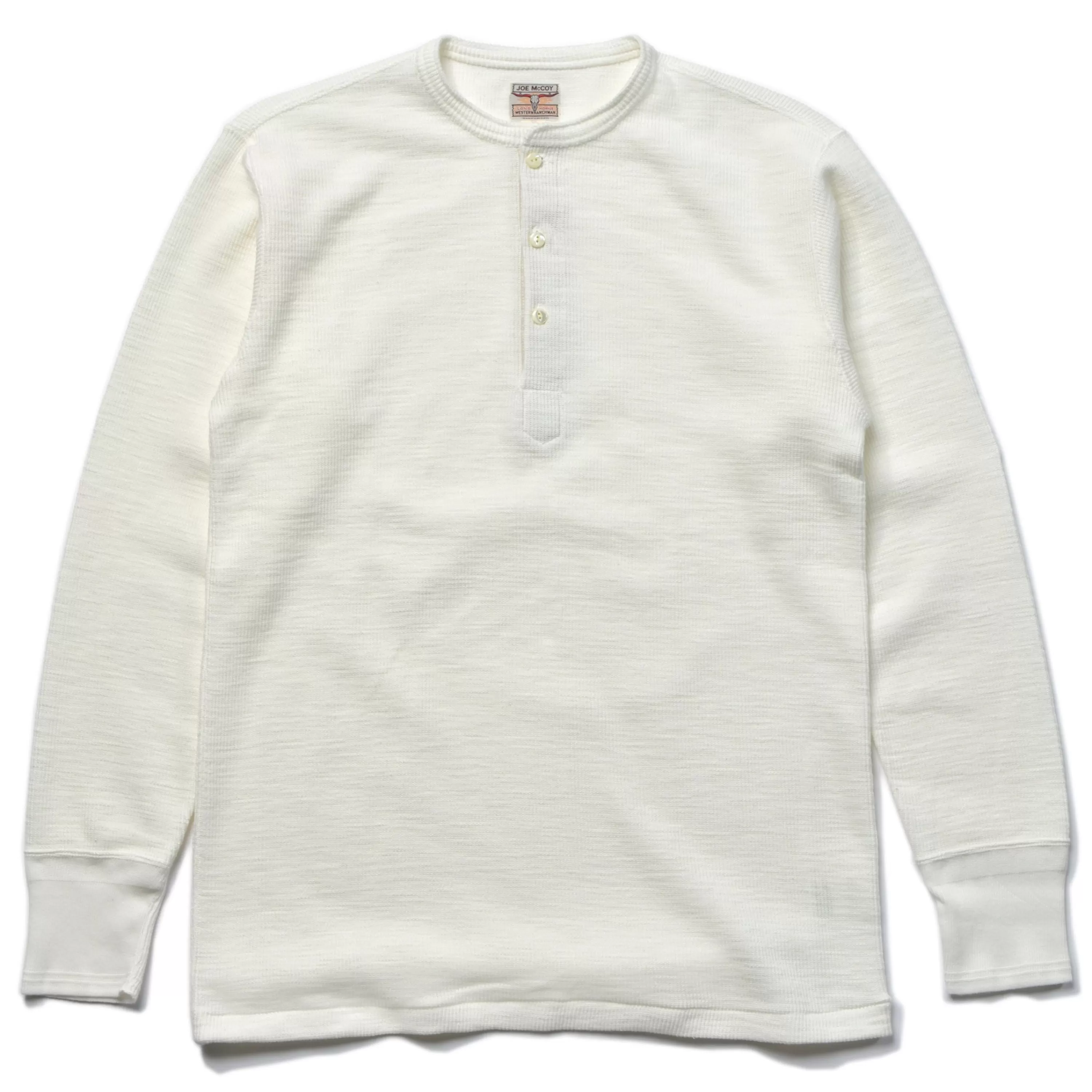Joe McCoy Western Cardigan Stitch Henley Shirt 010 White Shop
