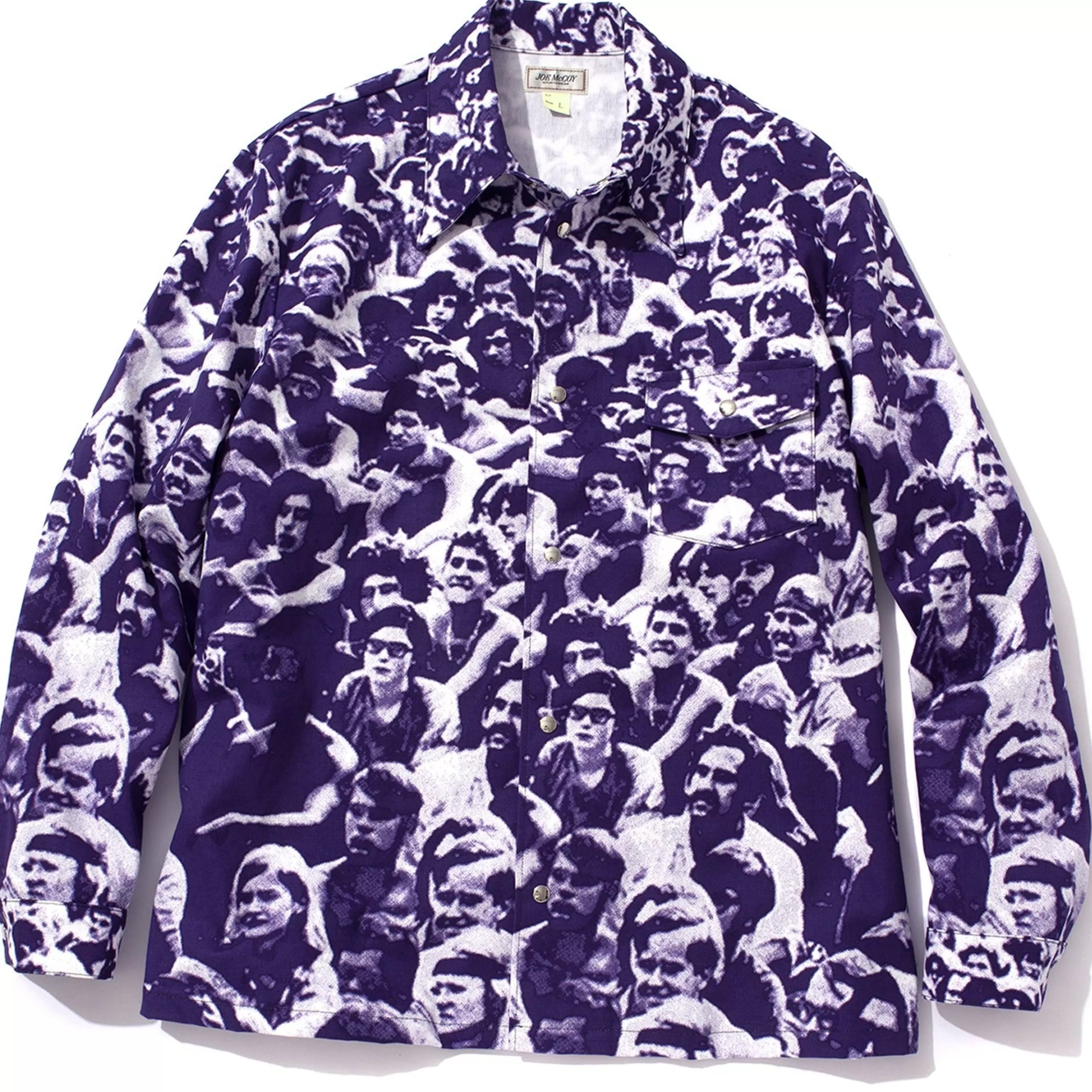 Joe McCoy Woodstock Print Shirt Purple Store