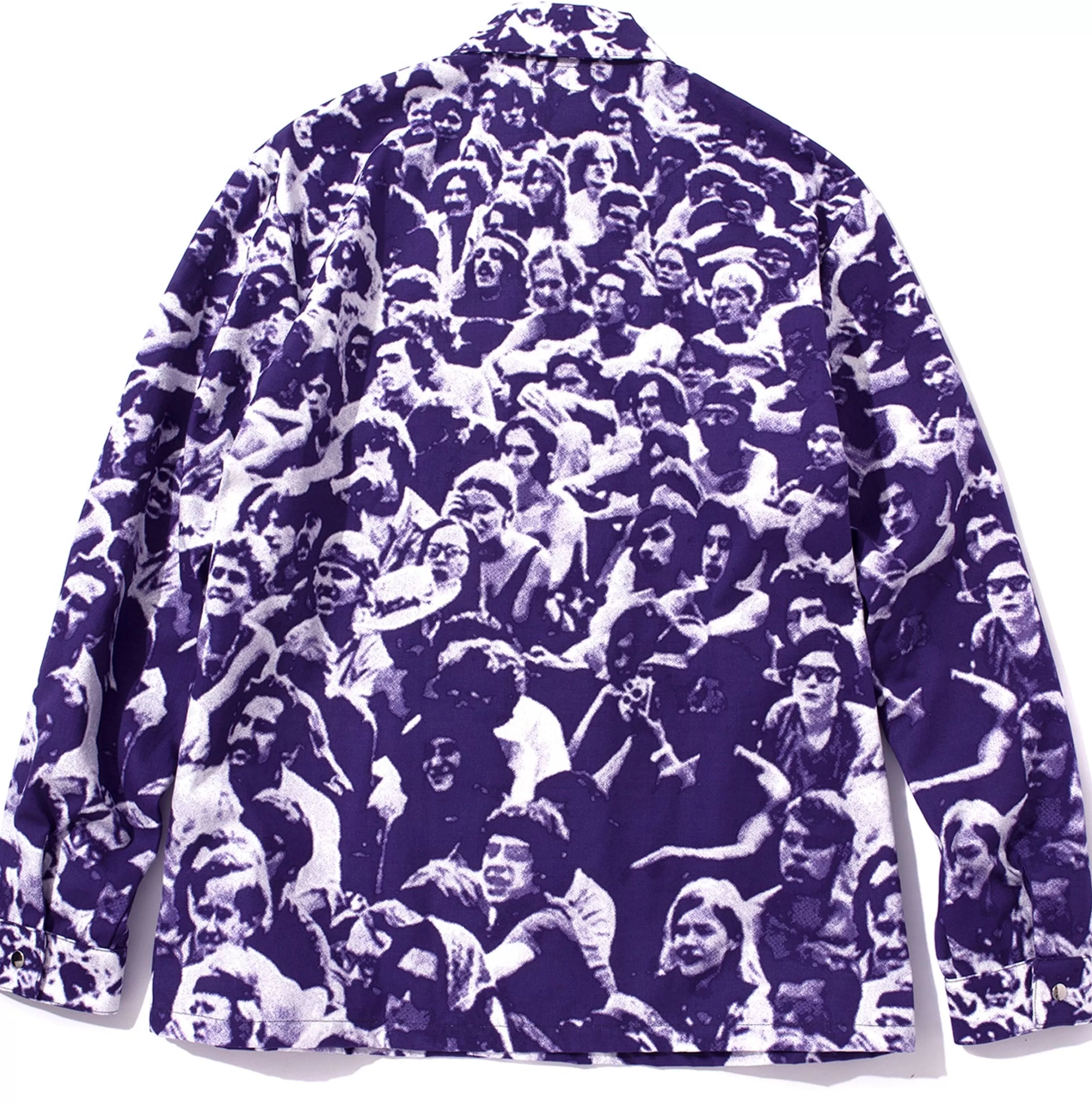 Joe McCoy Woodstock Print Shirt Purple Store