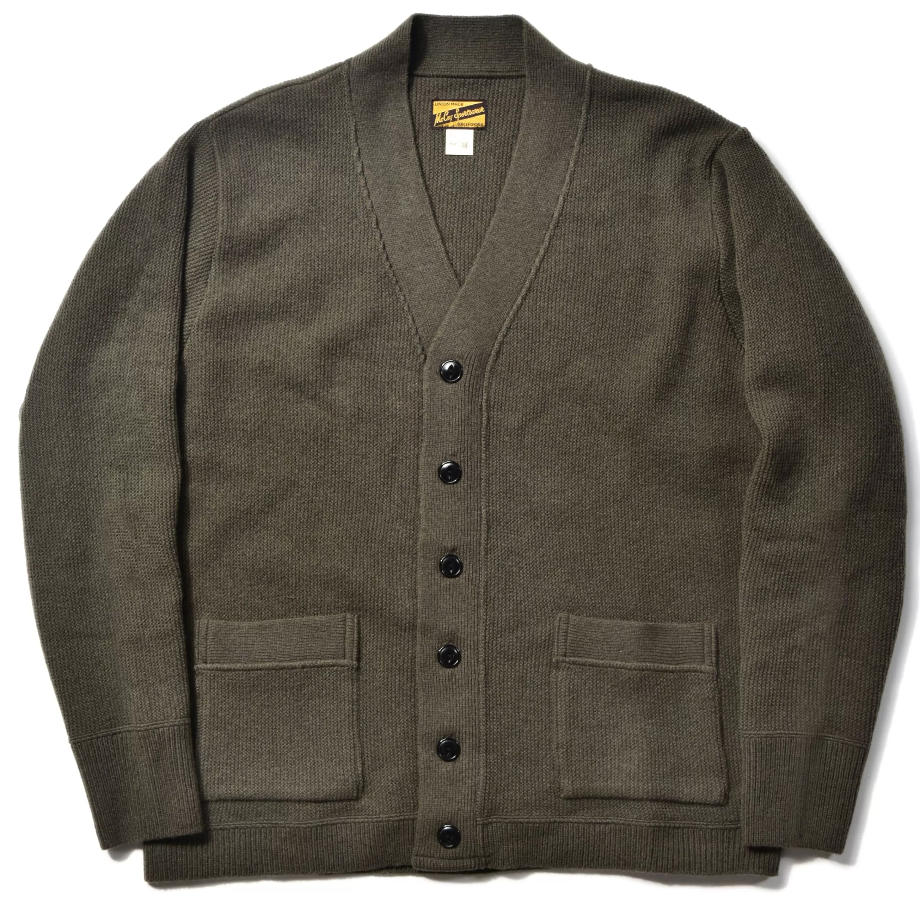 Joe McCoy Wool Cashmere Cardigan Olive New