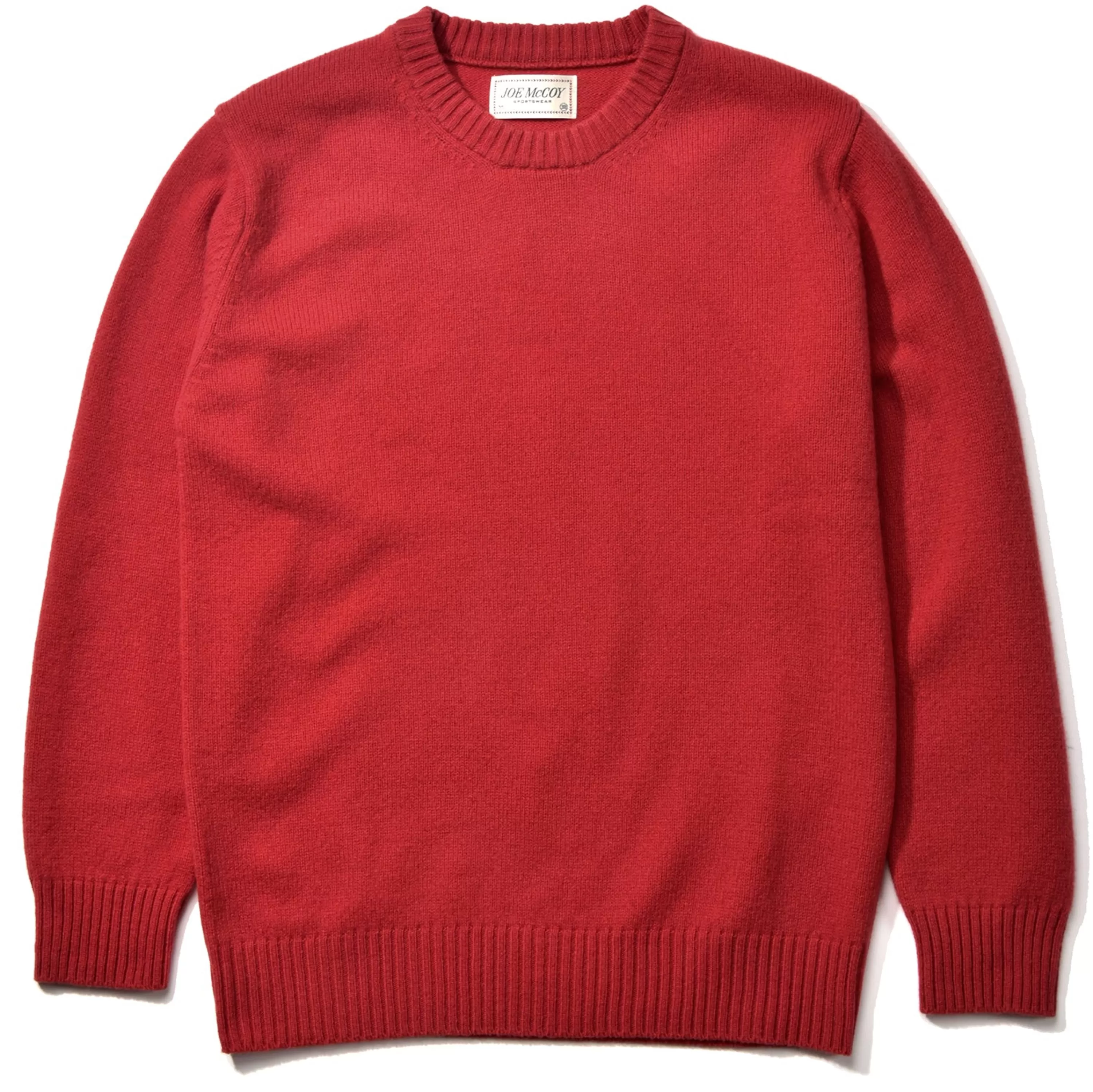 Joe McCoy Wool Crewneck Sweater Red Flash Sale