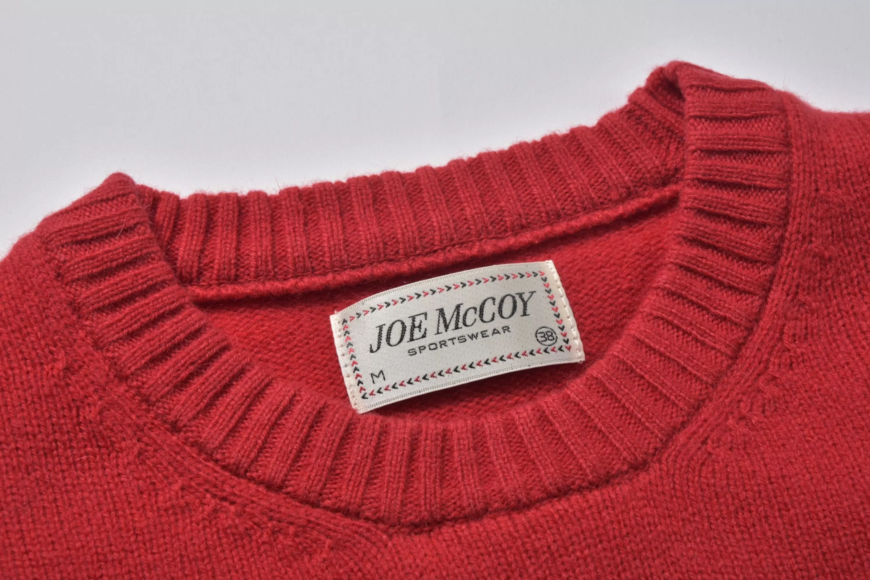 Joe McCoy Wool Crewneck Sweater Red Flash Sale