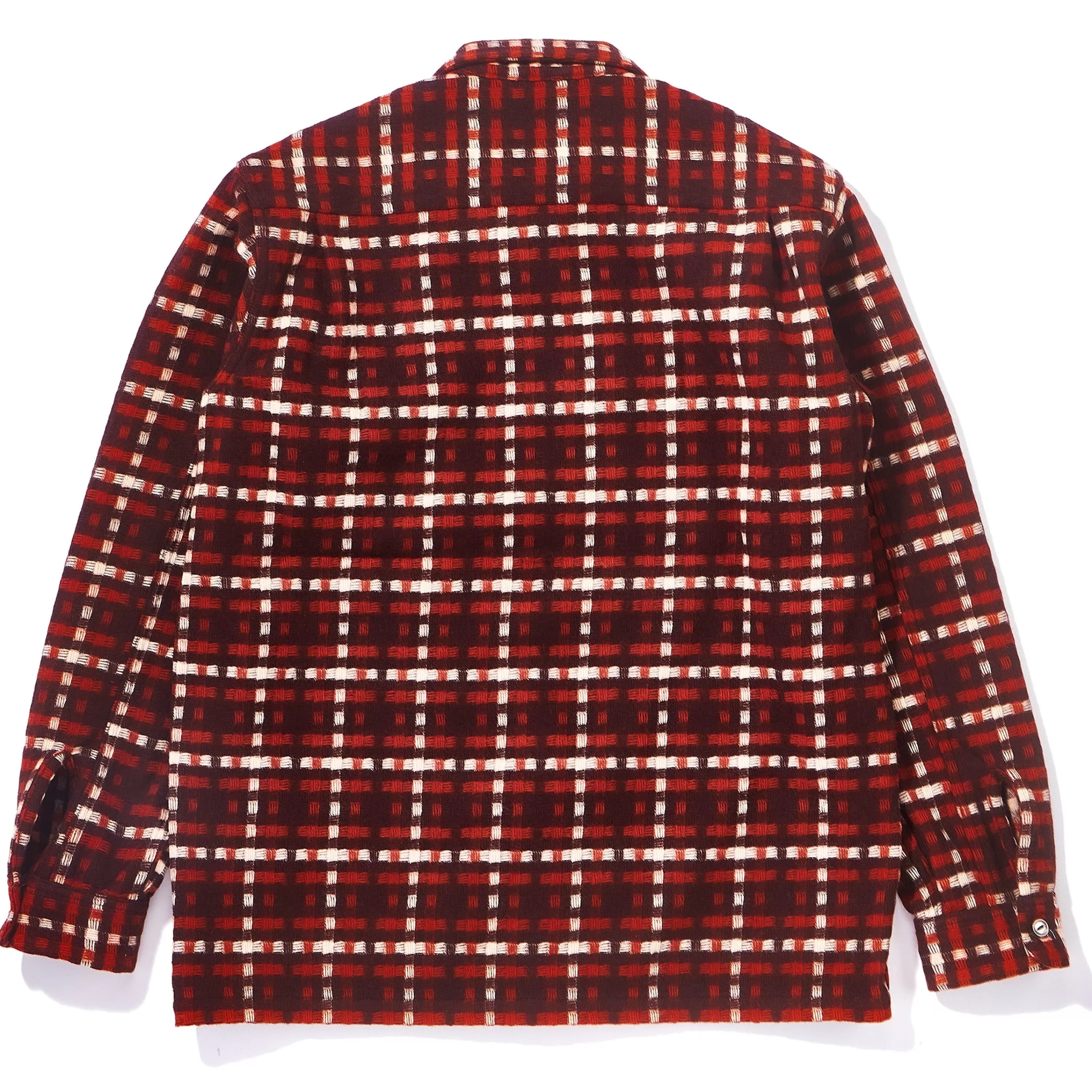 Joe McCoy Wool Stripe Open-Collar Shirt Brown/Orange Store